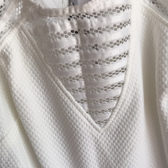 Aqua White Textured Illusion Dress - Picture 2 of 3